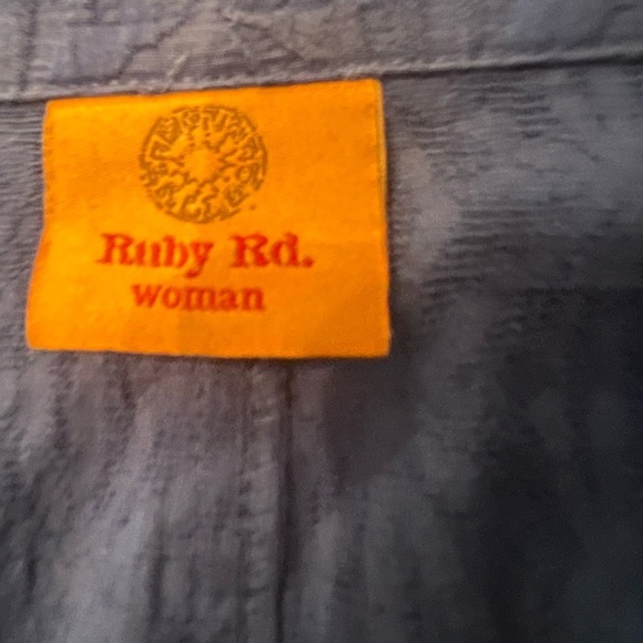 RUBY ROAD ROYAL BLUE BLAZER WITH RAISED DESIGN OF SAME  FABRIC. SIZE 1X - Picture 7 of 7